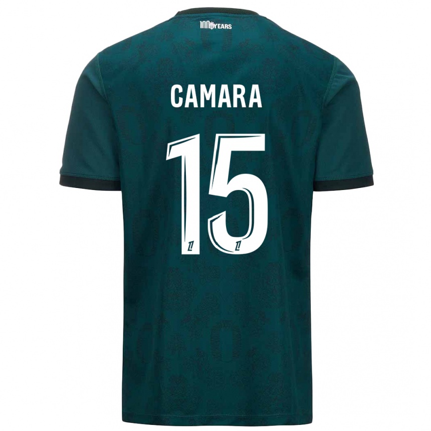 Férfi Labdarúgás Lamine Camara #15 Sötétzöld Idegenbeli Jersey 2024/25 Mez Póló Ing