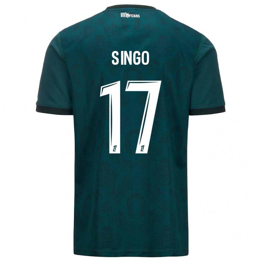 Férfi Labdarúgás Wilfried Singo #17 Sötétzöld Idegenbeli Jersey 2024/25 Mez Póló Ing