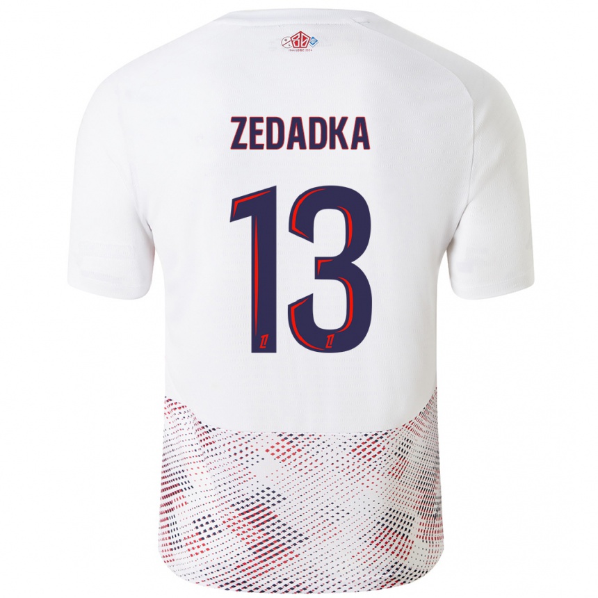 Férfi Labdarúgás Akim Zedadka #13 Fehér Royal Blue Idegenbeli Jersey 2024/25 Mez Póló Ing