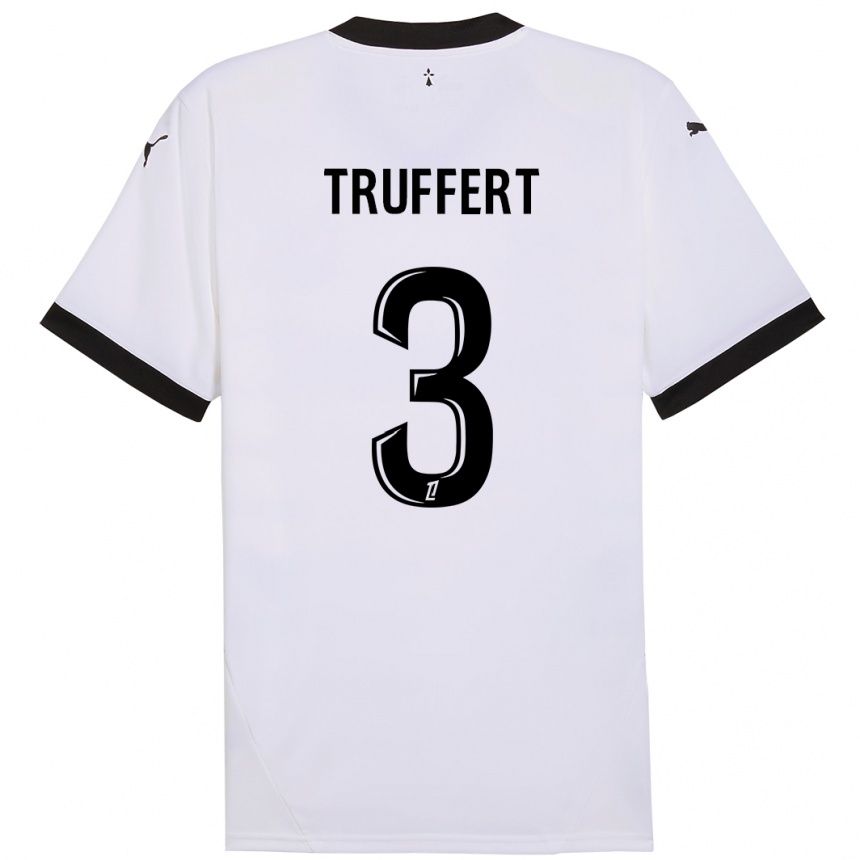 Férfi Labdarúgás Adrien Truffert #3 Fehér Fekete Idegenbeli Jersey 2024/25 Mez Póló Ing