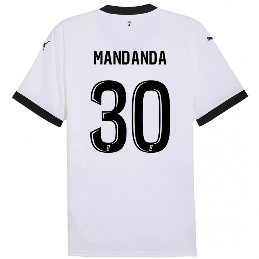 Férfi Labdarúgás Steve Mandanda #30 Fehér Fekete Idegenbeli Jersey 2024/25 Mez Póló Ing