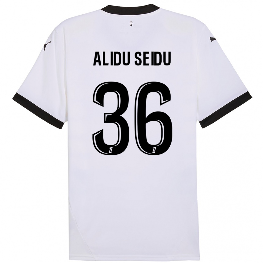 Férfi Labdarúgás Alidu Seidu #36 Fehér Fekete Idegenbeli Jersey 2024/25 Mez Póló Ing