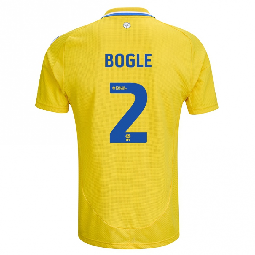 Férfi Labdarúgás Jayden Bogle #2 Sárga Kék Idegenbeli Jersey 2024/25 Mez Póló Ing