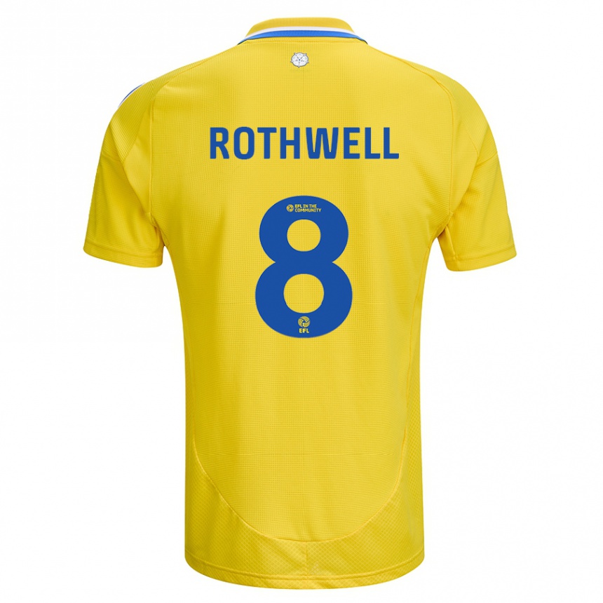 Férfi Labdarúgás Joe Rothwell #8 Sárga Kék Idegenbeli Jersey 2024/25 Mez Póló Ing