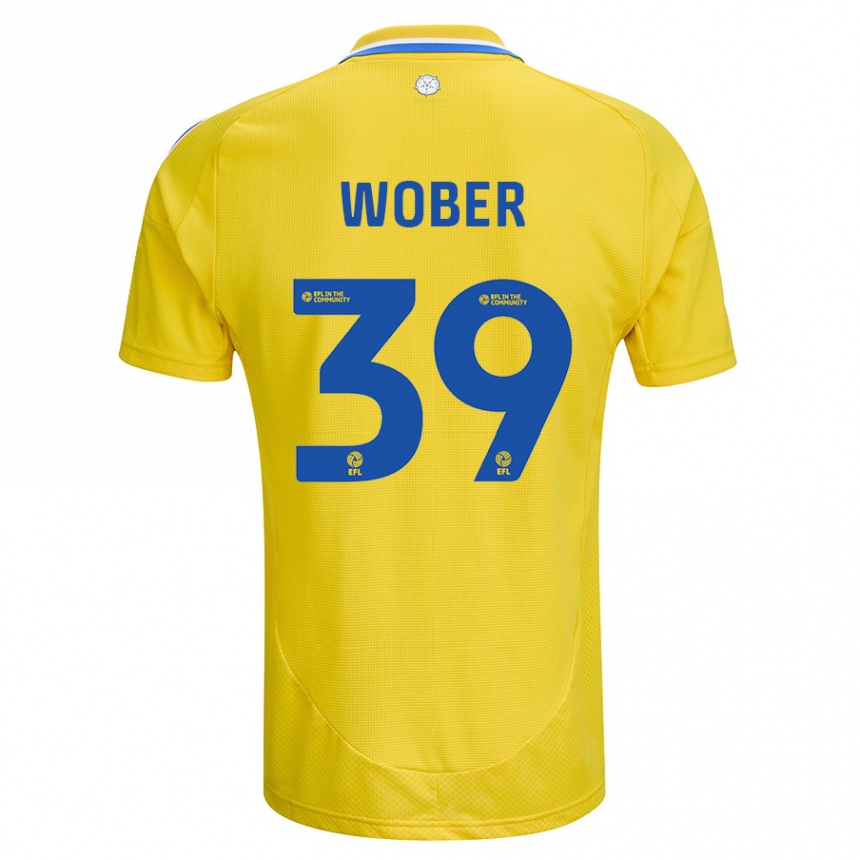 Férfi Labdarúgás Maximilian Wöber #39 Sárga Kék Idegenbeli Jersey 2024/25 Mez Póló Ing