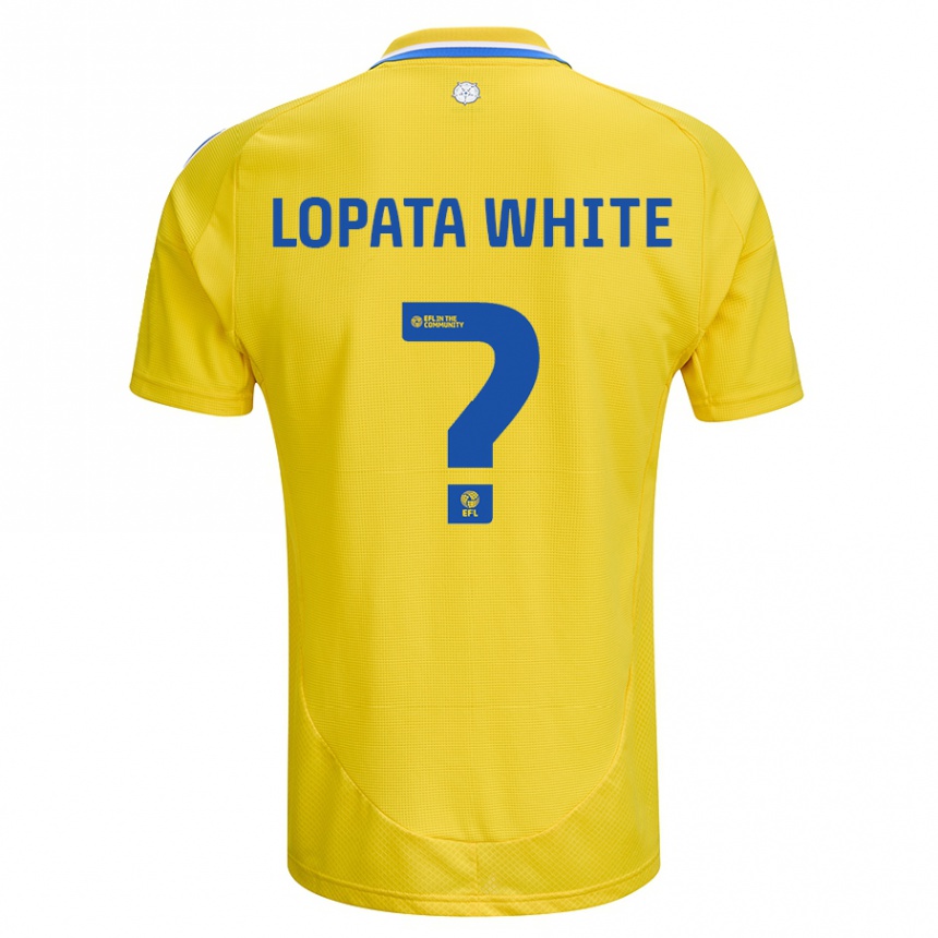 Férfi Labdarúgás Reuben Lopata-White #0 Sárga Kék Idegenbeli Jersey 2024/25 Mez Póló Ing