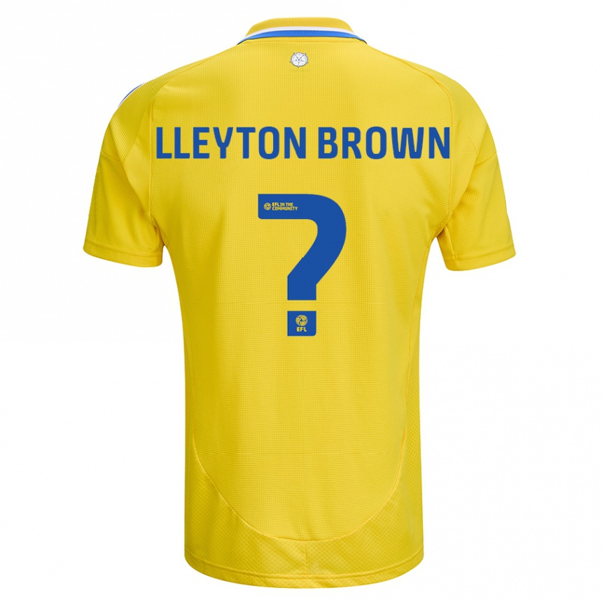 Férfi Labdarúgás Lleyton Brown #0 Sárga Kék Idegenbeli Jersey 2024/25 Mez Póló Ing