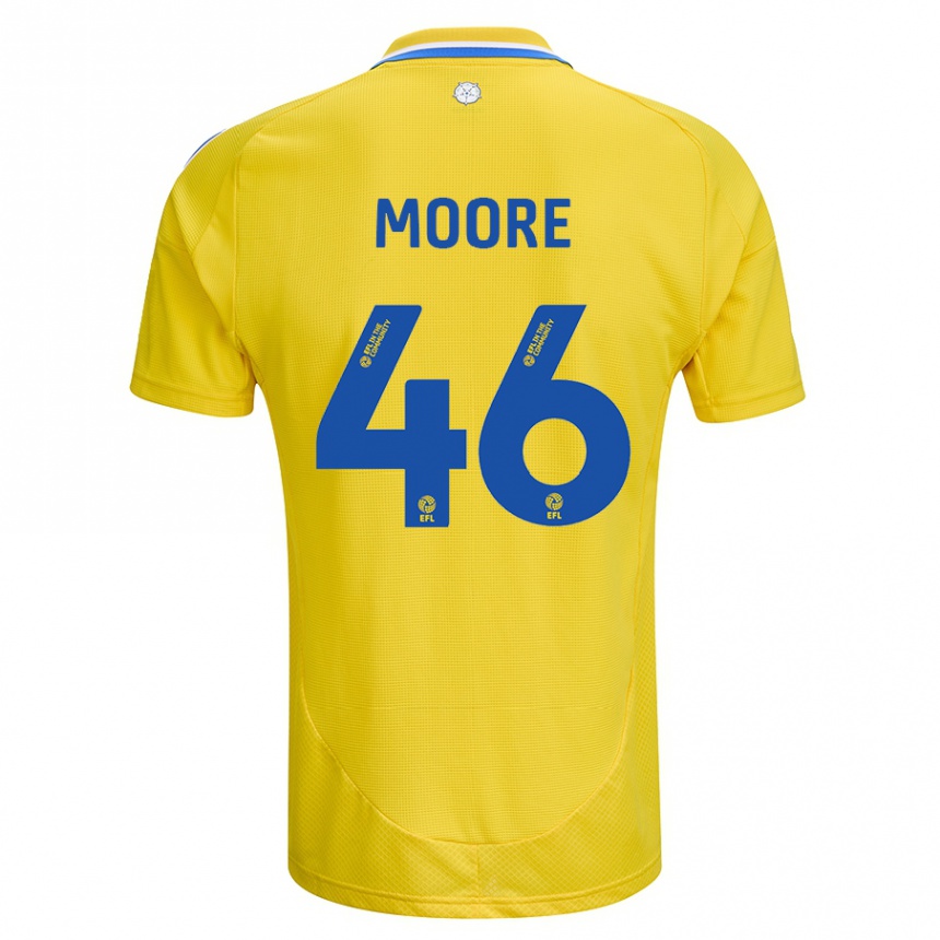 Férfi Labdarúgás Kris Moore #46 Sárga Kék Idegenbeli Jersey 2024/25 Mez Póló Ing