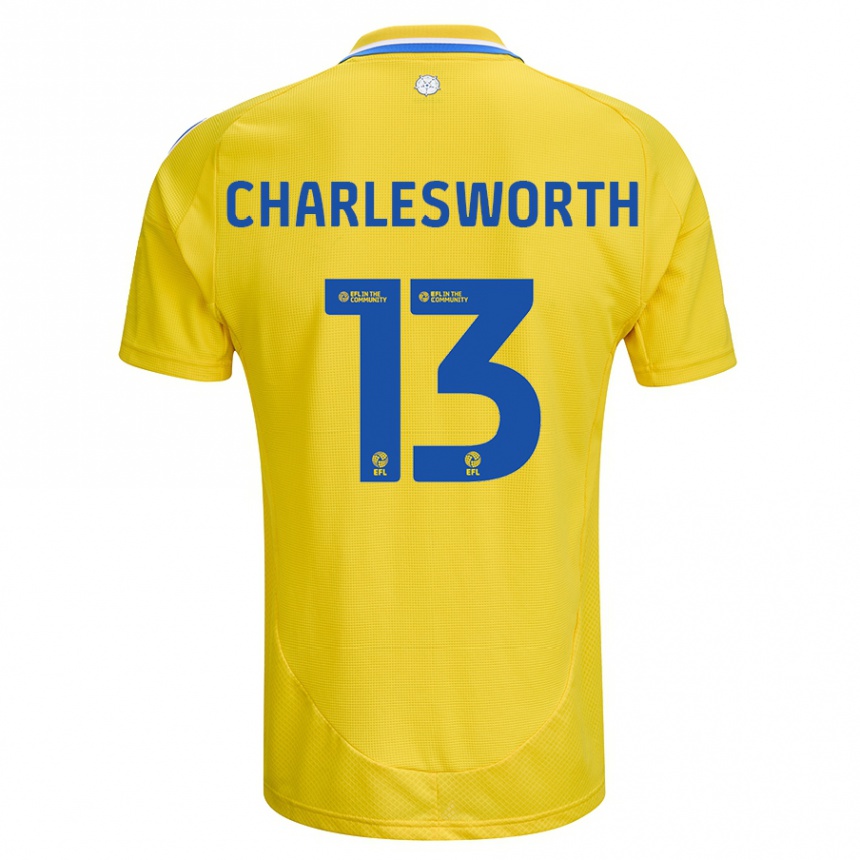 Férfi Labdarúgás Millie Robshaw-Charlesworth #13 Sárga Kék Idegenbeli Jersey 2024/25 Mez Póló Ing