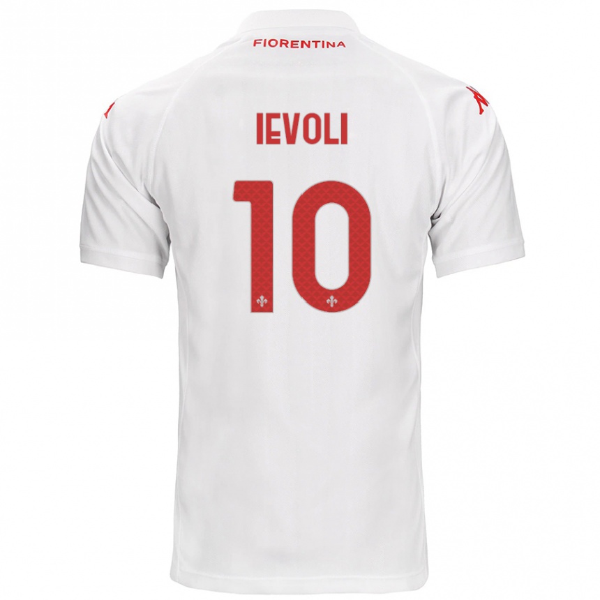 Férfi Labdarúgás Mattia Ievoli #10 Fehér Idegenbeli Jersey 2024/25 Mez Póló Ing