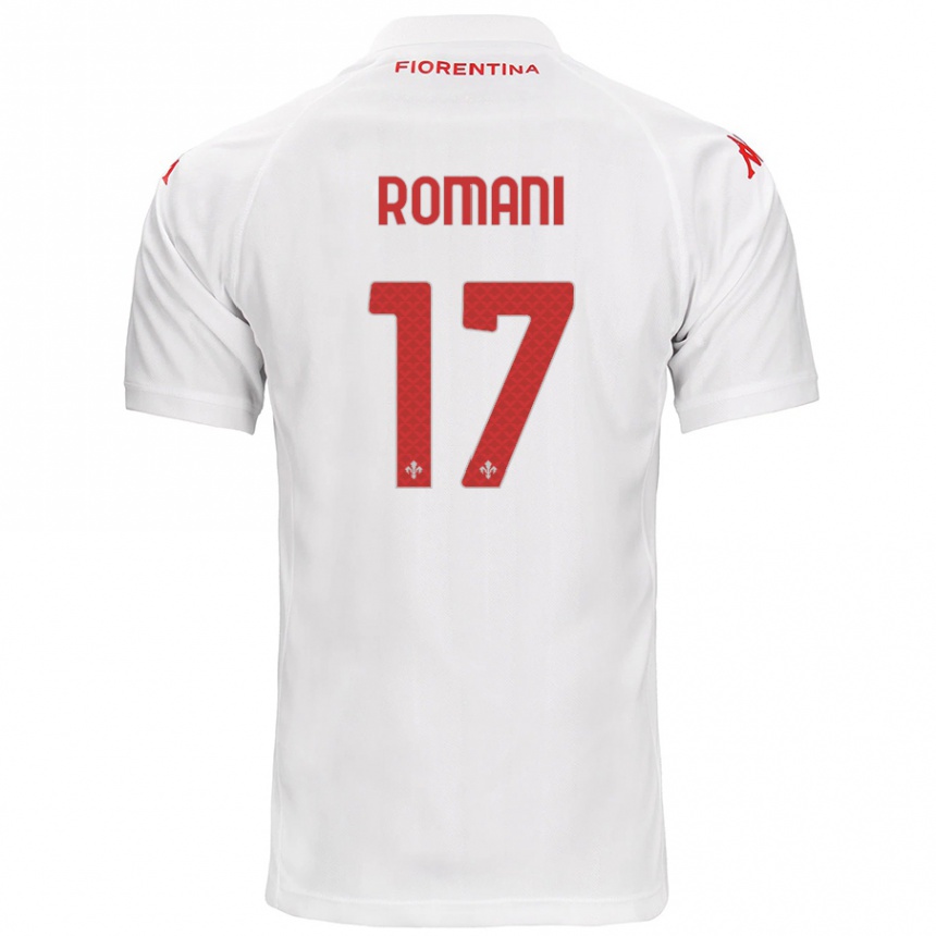 Férfi Labdarúgás Lorenzo Romani #17 Fehér Idegenbeli Jersey 2024/25 Mez Póló Ing