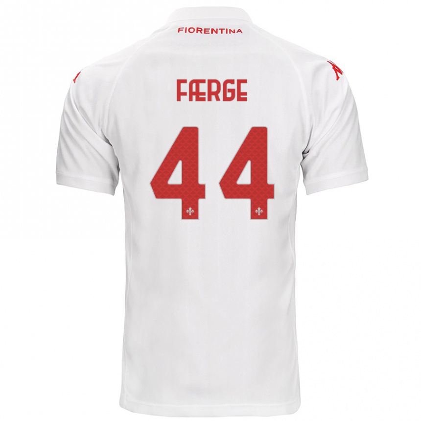 Férfi Labdarúgás Emma Færge #44 Fehér Idegenbeli Jersey 2024/25 Mez Póló Ing