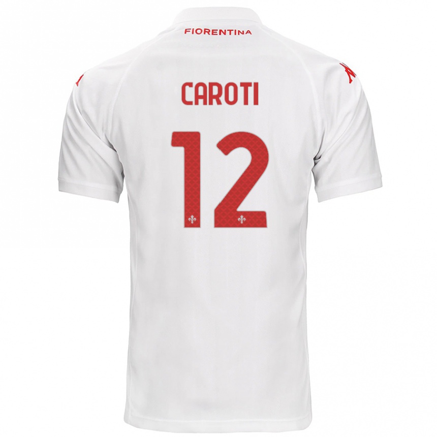 Férfi Labdarúgás Filippo Caroti #12 Fehér Idegenbeli Jersey 2024/25 Mez Póló Ing