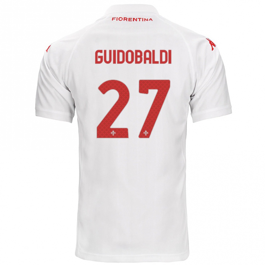 Férfi Labdarúgás Filippo Guidobaldi #27 Fehér Idegenbeli Jersey 2024/25 Mez Póló Ing