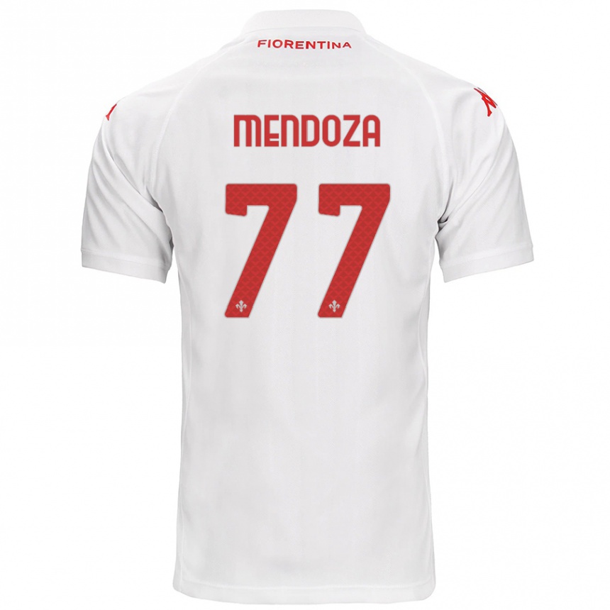 Férfi Labdarúgás William Mendoza #77 Fehér Idegenbeli Jersey 2024/25 Mez Póló Ing