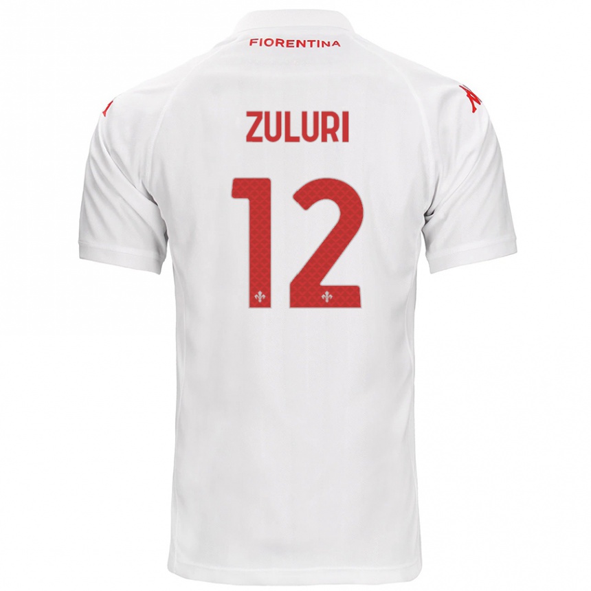 Férfi Labdarúgás Athena Zuluri #12 Fehér Idegenbeli Jersey 2024/25 Mez Póló Ing