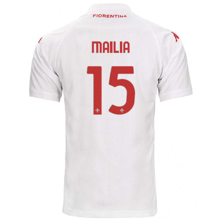 Férfi Labdarúgás Siria Mailia #15 Fehér Idegenbeli Jersey 2024/25 Mez Póló Ing