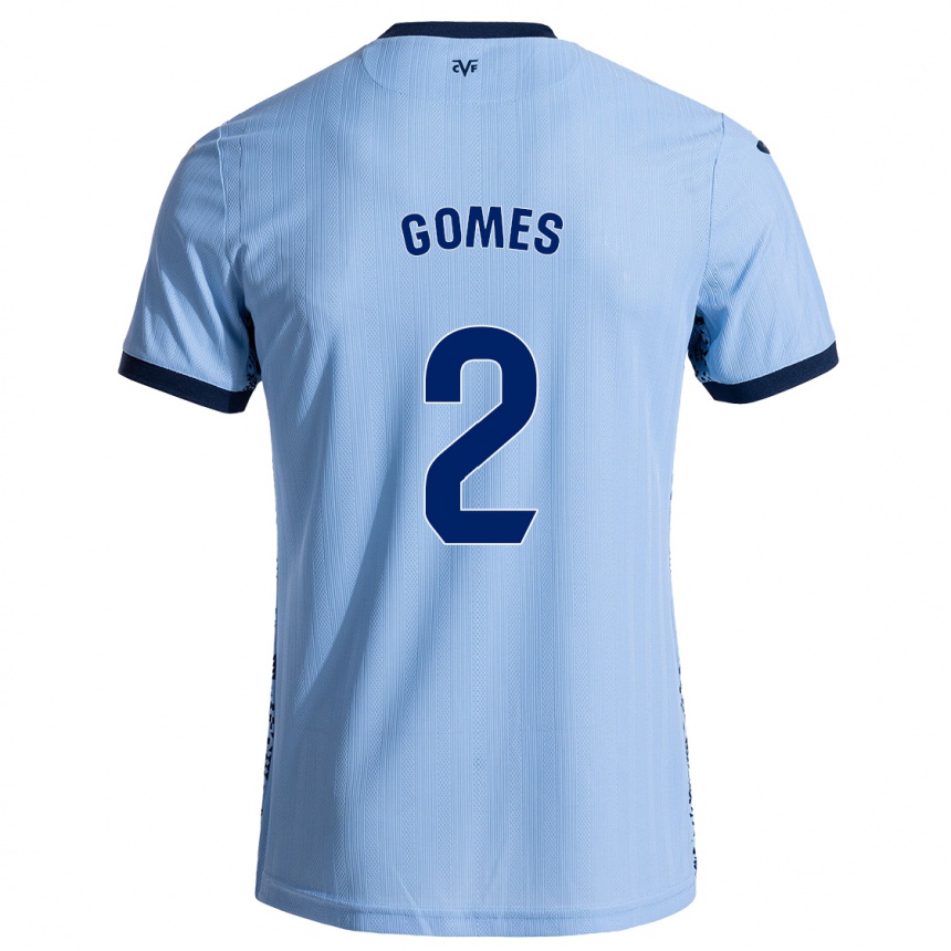 Férfi Labdarúgás Vique Gomes #2 Ég Kék Idegenbeli Jersey 2024/25 Mez Póló Ing