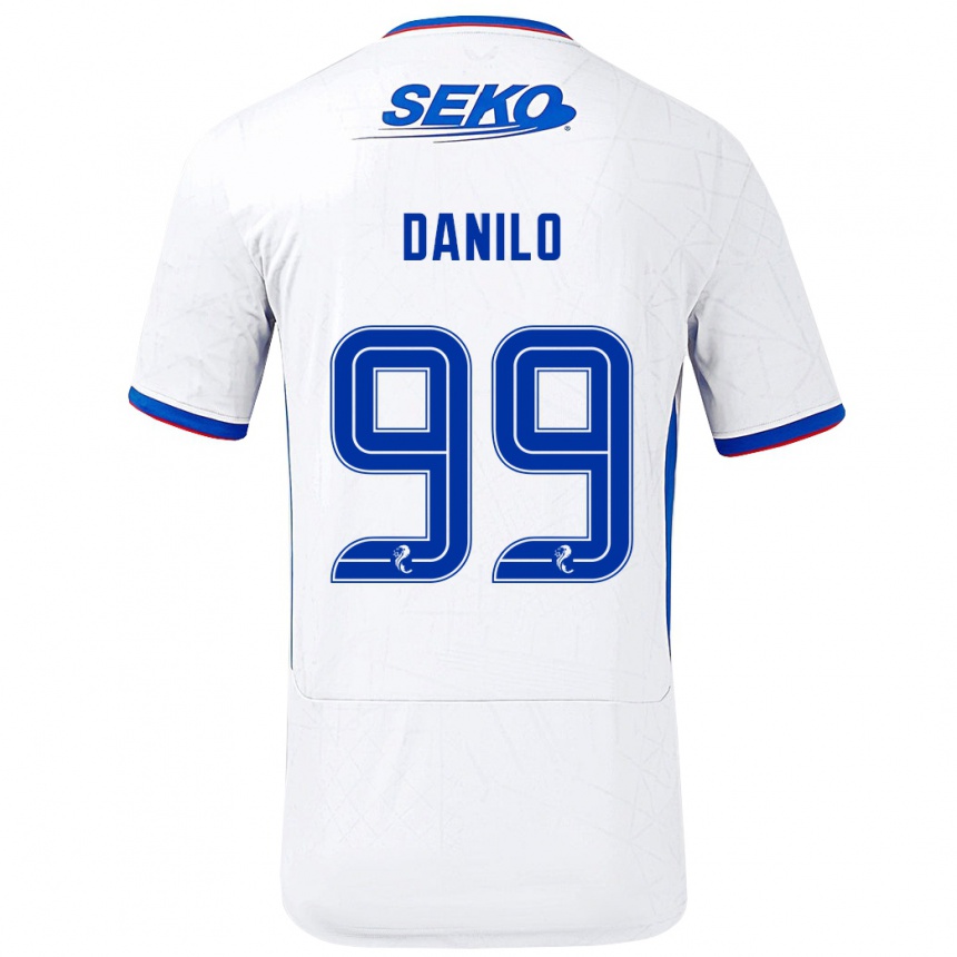 Férfi Labdarúgás Danilo #99 Fehér Kék Idegenbeli Jersey 2024/25 Mez Póló Ing