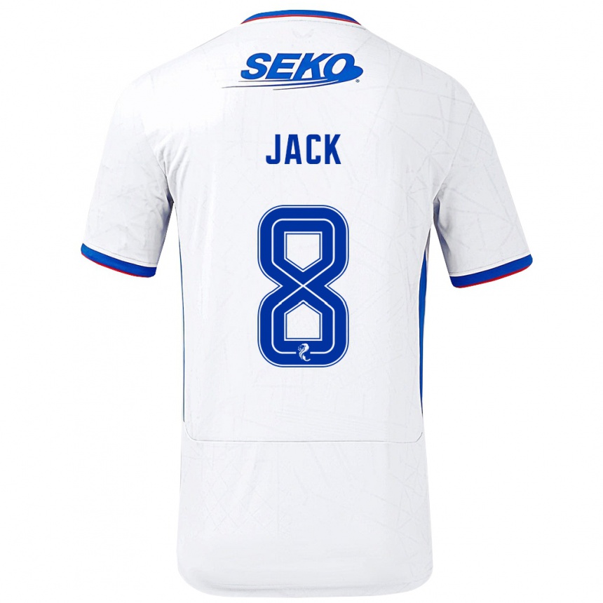 Férfi Labdarúgás Ryan Jack #8 Fehér Kék Idegenbeli Jersey 2024/25 Mez Póló Ing