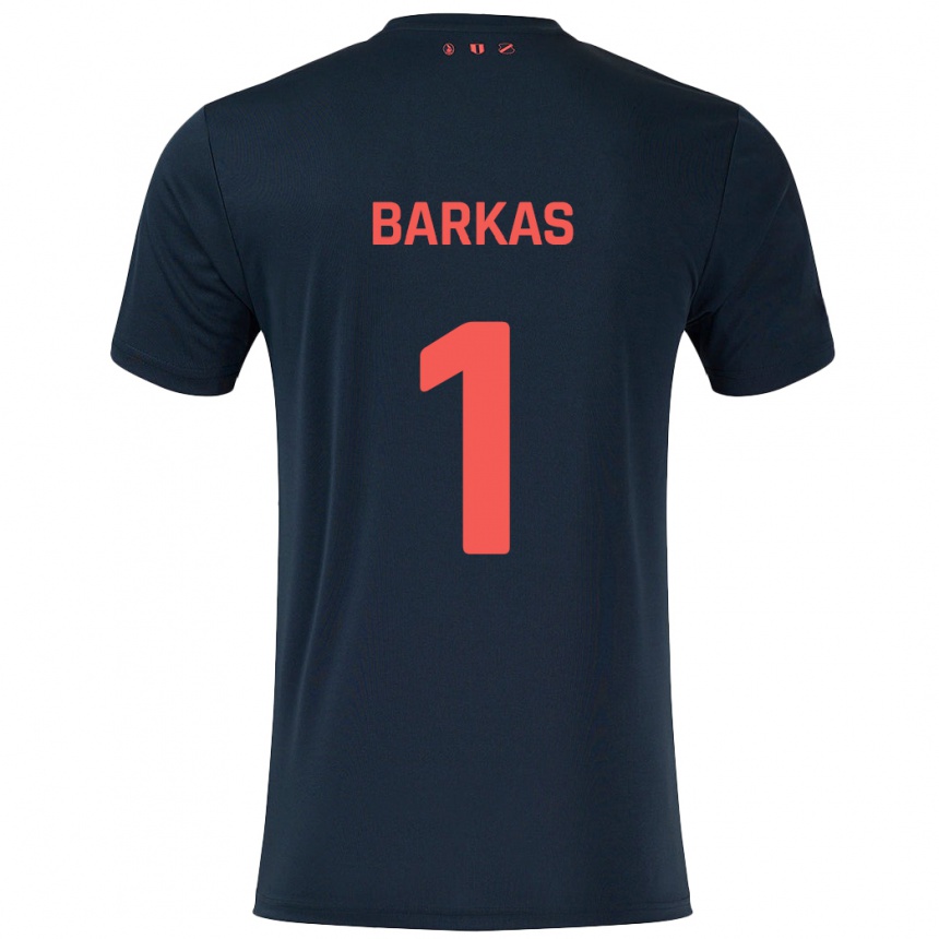 Férfi Labdarúgás Vasilios Barkas #1 Fekete Piros Idegenbeli Jersey 2024/25 Mez Póló Ing