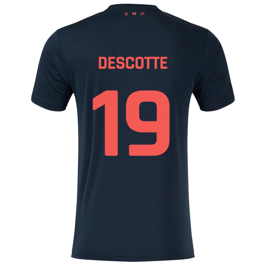 Férfi Labdarúgás Anthony Descotte #19 Fekete Piros Idegenbeli Jersey 2024/25 Mez Póló Ing