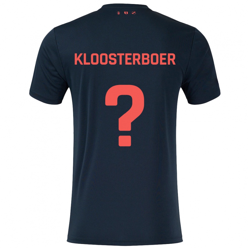 Férfi Labdarúgás Per Kloosterboer #0 Fekete Piros Idegenbeli Jersey 2024/25 Mez Póló Ing