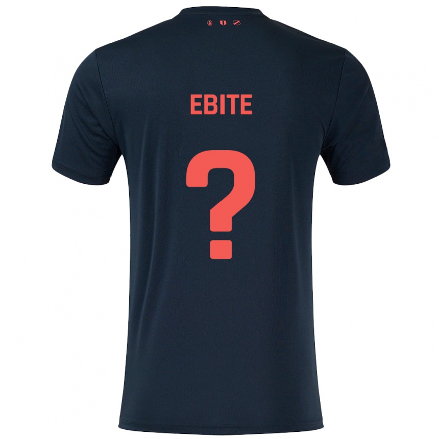 Férfi Labdarúgás Shedrach Ebite #0 Fekete Piros Idegenbeli Jersey 2024/25 Mez Póló Ing