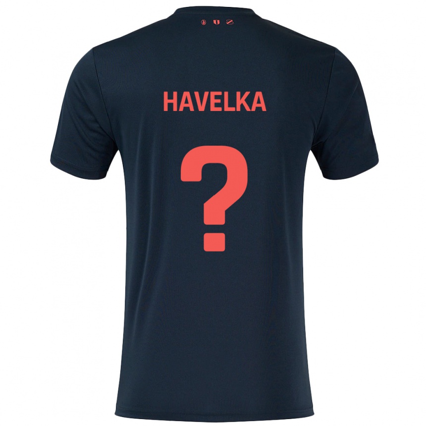 Férfi Labdarúgás Matyas Havelka #0 Fekete Piros Idegenbeli Jersey 2024/25 Mez Póló Ing