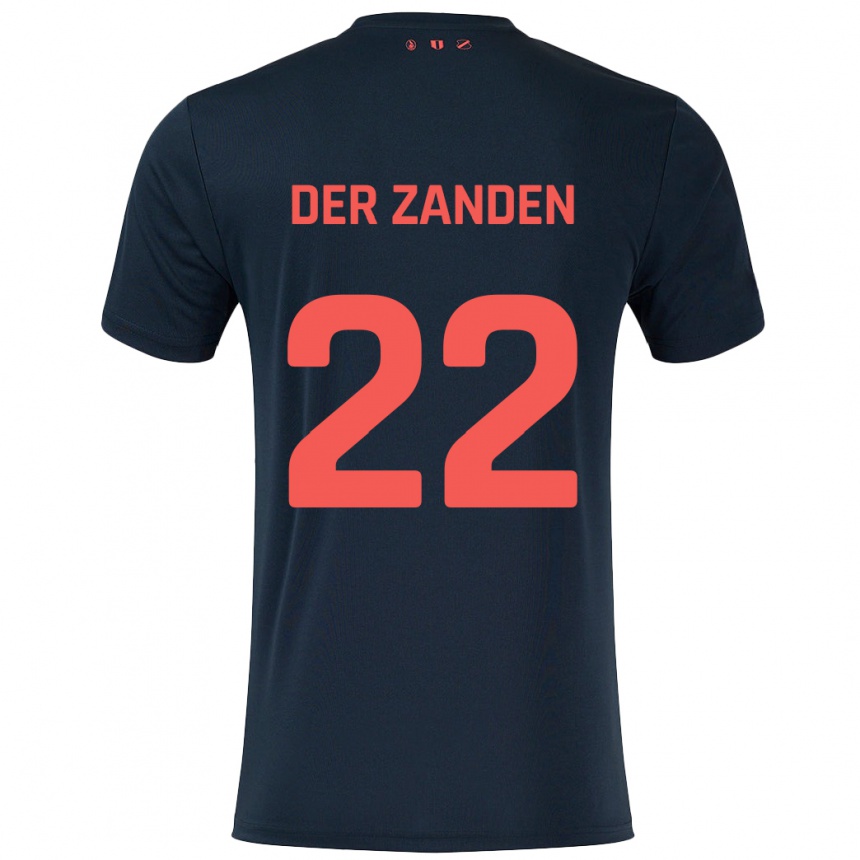 Férfi Labdarúgás Iise Van Der Zanden #22 Fekete Piros Idegenbeli Jersey 2024/25 Mez Póló Ing