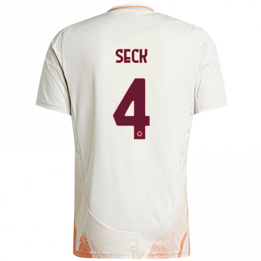 Férfi Labdarúgás Mohamed Seck #4 Krém Fehér Narancs Idegenbeli Jersey 2024/25 Mez Póló Ing