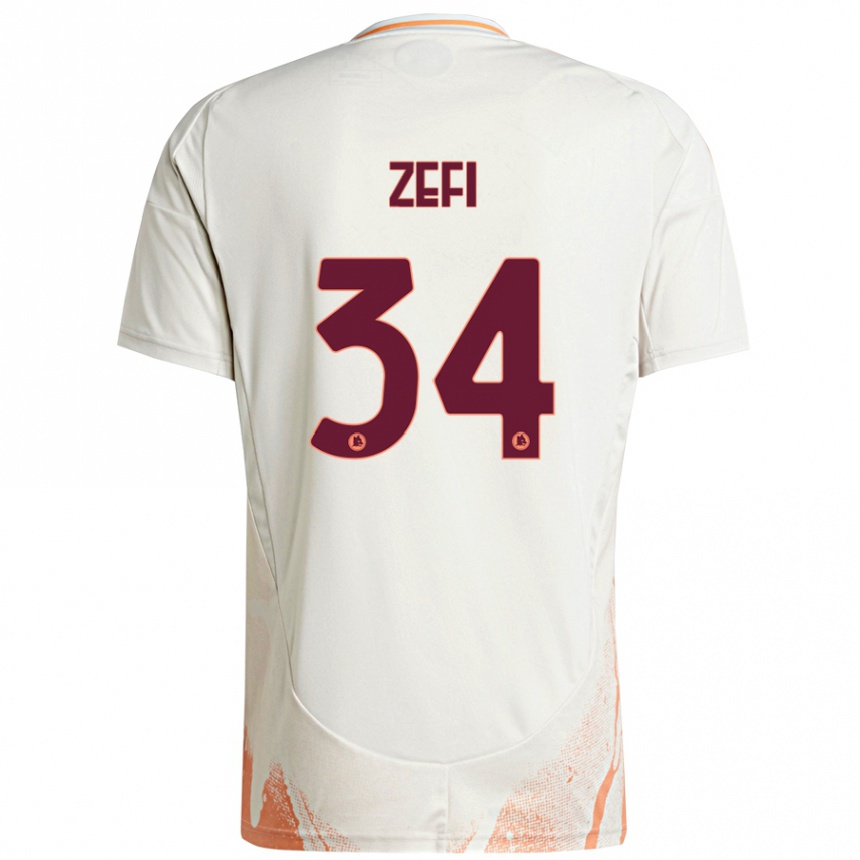 Férfi Labdarúgás Kevin Zefi #34 Krém Fehér Narancs Idegenbeli Jersey 2024/25 Mez Póló Ing