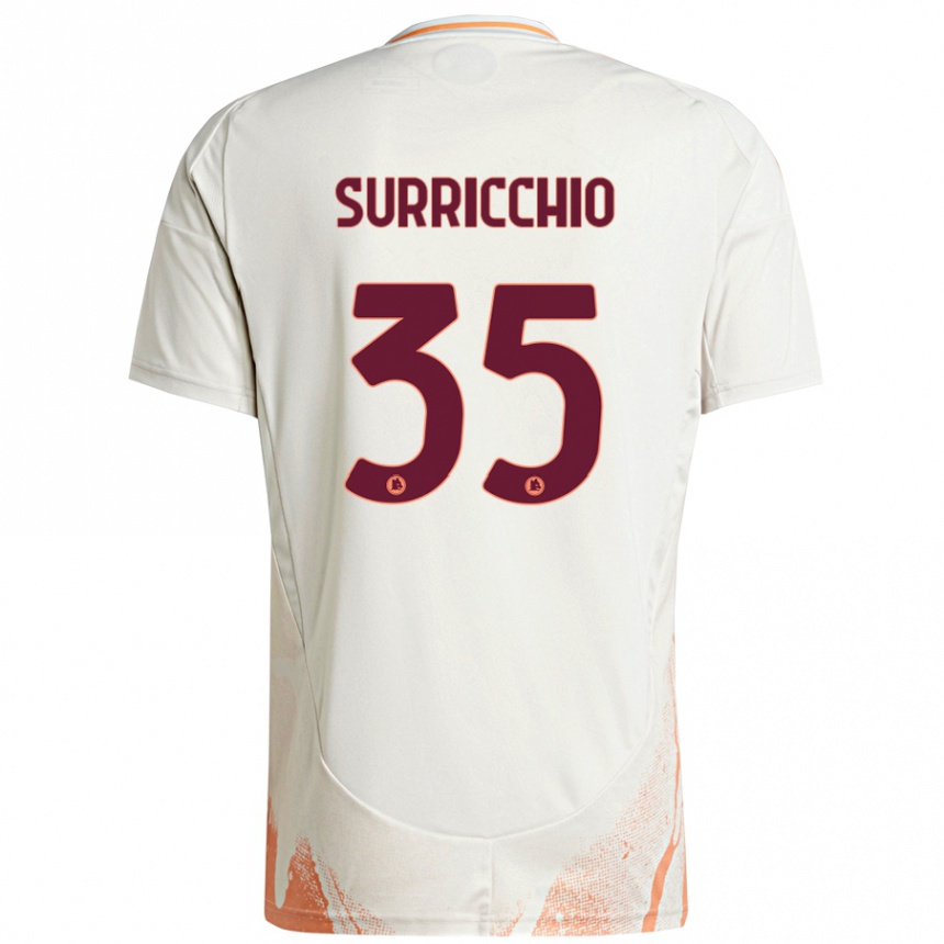 Férfi Labdarúgás Jacopo Surricchio #35 Krém Fehér Narancs Idegenbeli Jersey 2024/25 Mez Póló Ing