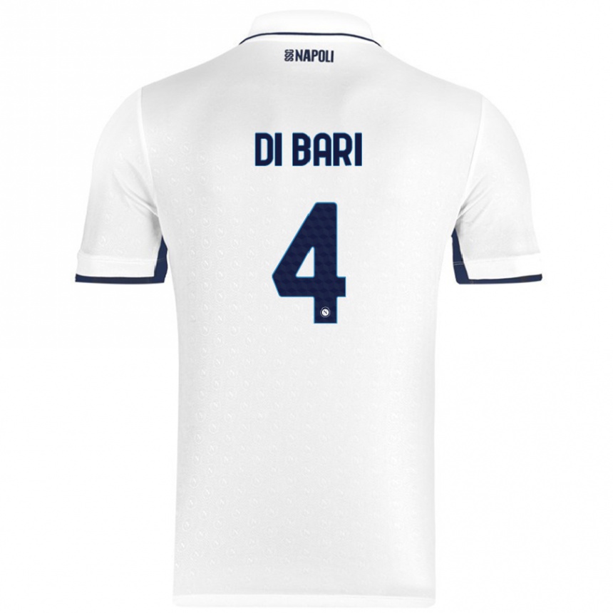 Férfi Labdarúgás Martina Di Bari #4 Fehér Royal Blue Idegenbeli Jersey 2024/25 Mez Póló Ing