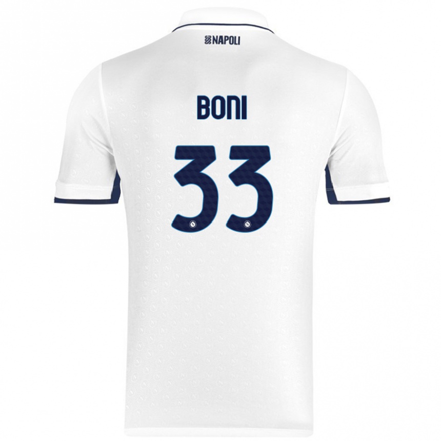 Férfi Labdarúgás Landry Boni #33 Fehér Royal Blue Idegenbeli Jersey 2024/25 Mez Póló Ing