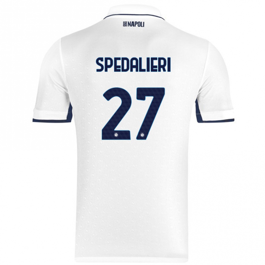 Férfi Labdarúgás Johnatan Andrea Spedalieri #27 Fehér Royal Blue Idegenbeli Jersey 2024/25 Mez Póló Ing