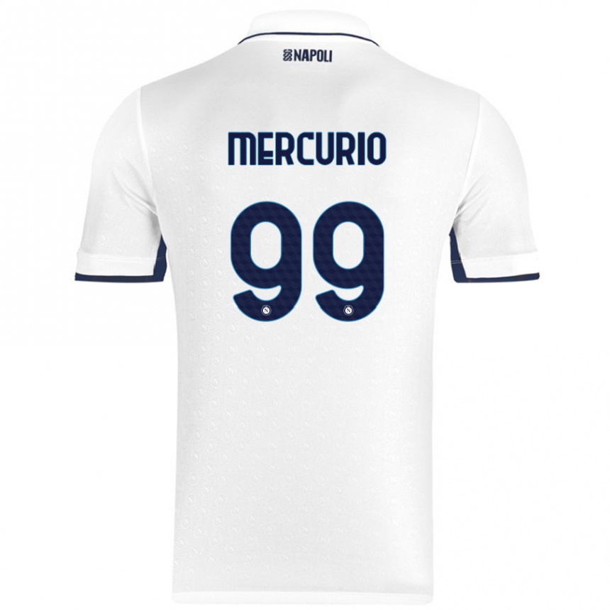 Férfi Labdarúgás Giovanni Mercurio #99 Fehér Royal Blue Idegenbeli Jersey 2024/25 Mez Póló Ing