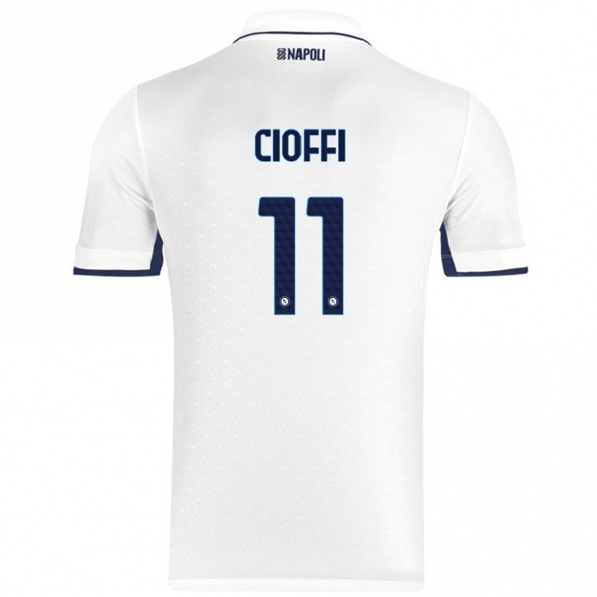 Férfi Labdarúgás Antonio Cioffi #11 Fehér Royal Blue Idegenbeli Jersey 2024/25 Mez Póló Ing