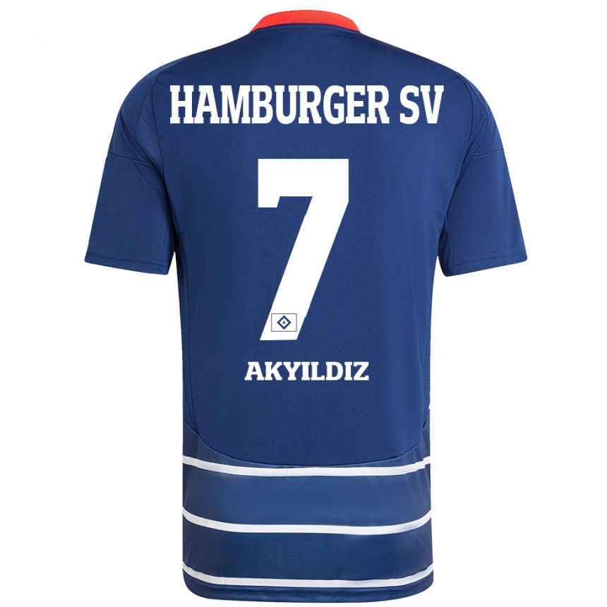 Férfi Labdarúgás Liam Akyildiz #7 Sötétkék Idegenbeli Jersey 2024/25 Mez Póló Ing