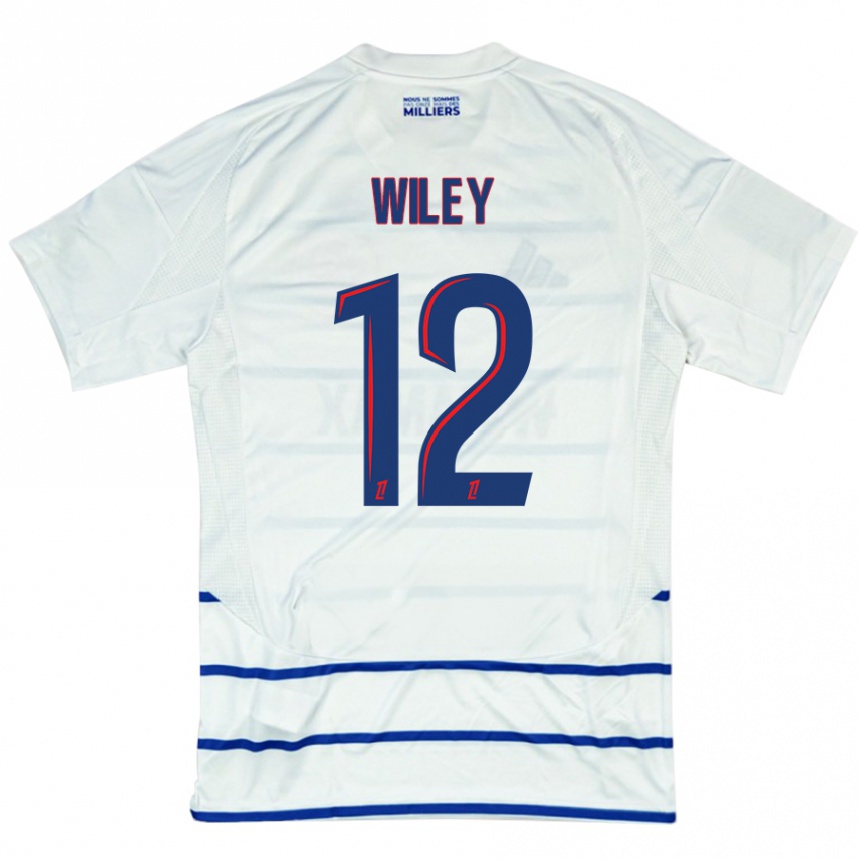 Férfi Labdarúgás Caleb Wiley #12 Fehér Kék Idegenbeli Jersey 2024/25 Mez Póló Ing