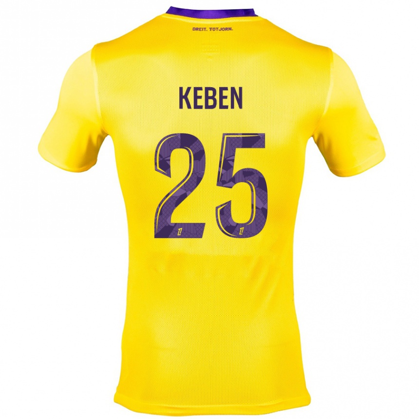 Férfi Labdarúgás Kévin Keben #25 Sárga Lila Idegenbeli Jersey 2024/25 Mez Póló Ing