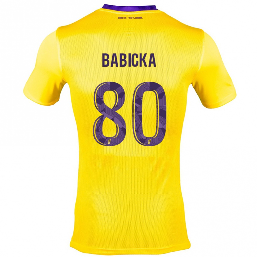 Férfi Labdarúgás Shavy Babicka #80 Sárga Lila Idegenbeli Jersey 2024/25 Mez Póló Ing