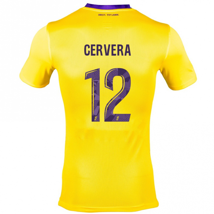 Férfi Labdarúgás Laurianne Cervera #12 Sárga Lila Idegenbeli Jersey 2024/25 Mez Póló Ing