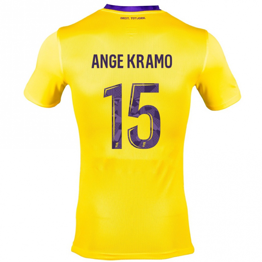 Férfi Labdarúgás Marie Ange Kramo #15 Sárga Lila Idegenbeli Jersey 2024/25 Mez Póló Ing