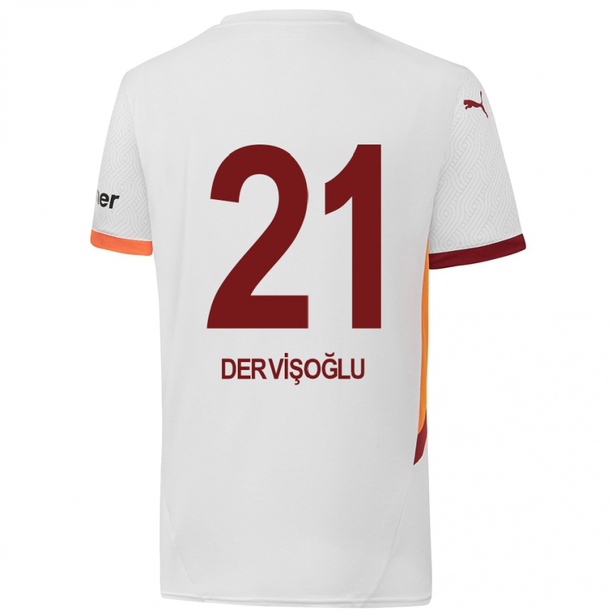 Férfi Labdarúgás Halil Dervişoğlu #21 Fehér Sárga Piros Idegenbeli Jersey 2024/25 Mez Póló Ing