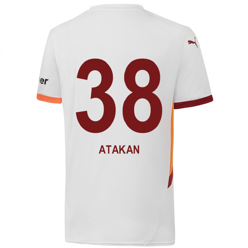 Férfi Labdarúgás Atakan Ordu #38 Fehér Sárga Piros Idegenbeli Jersey 2024/25 Mez Póló Ing