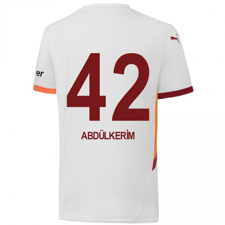 Férfi Labdarúgás Abdülkerim Bardakcı #42 Fehér Sárga Piros Idegenbeli Jersey 2024/25 Mez Póló Ing