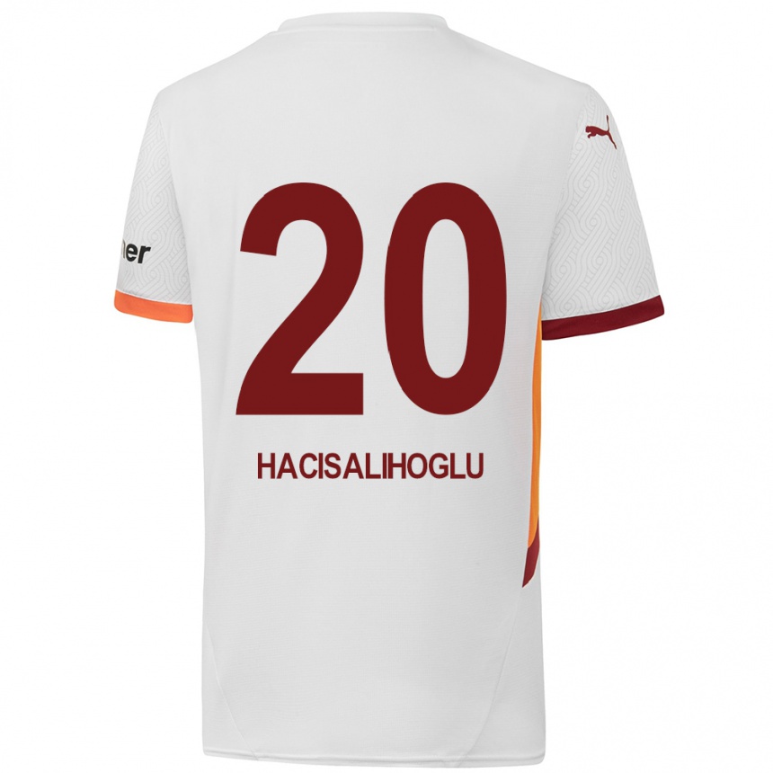 Férfi Labdarúgás Arda Hacisalihoglu #20 Fehér Sárga Piros Idegenbeli Jersey 2024/25 Mez Póló Ing