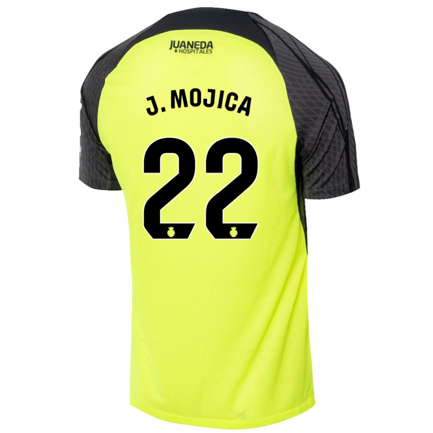 Férfi Labdarúgás Johan Mojica #22 Fluoreszkáló Zöld Fekete Idegenbeli Jersey 2024/25 Mez Póló Ing