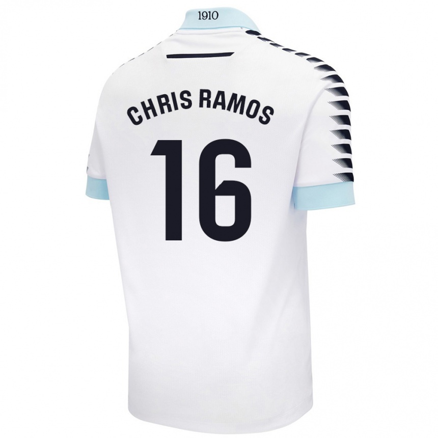 Férfi Labdarúgás Chris Ramos #16 Fehér Kék Idegenbeli Jersey 2024/25 Mez Póló Ing